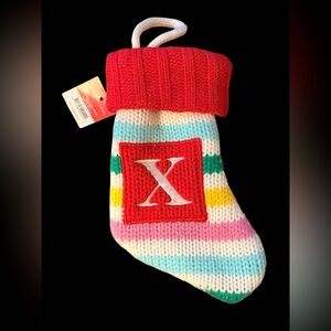 Wondershop Festive Striped Stocking with Red Cuff